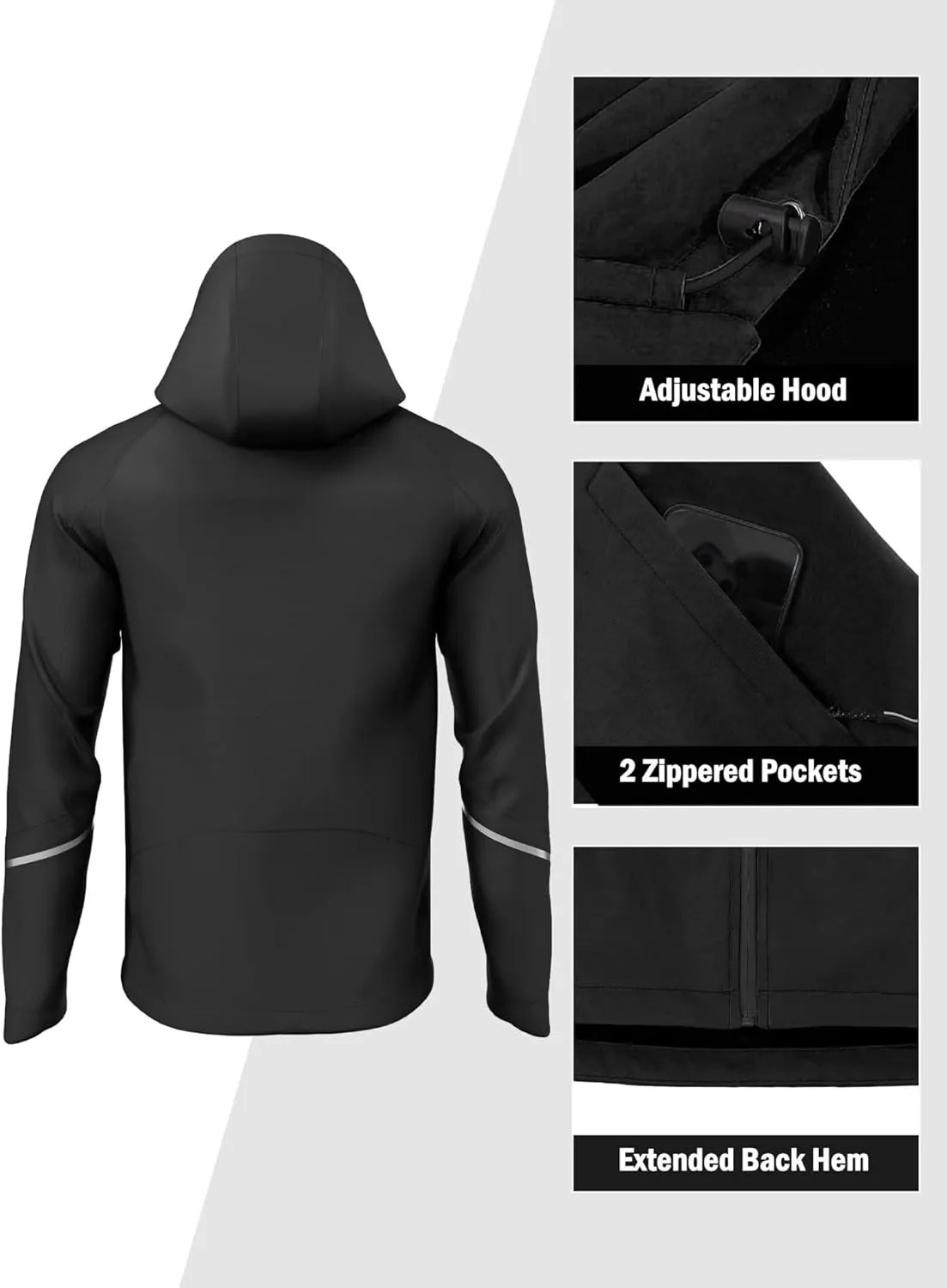 INBIKE Winter Cycling Jackets for Men Thermal Bike Jackets Windproof Cold Weather Hooded Jacket for Biking Running Hiking