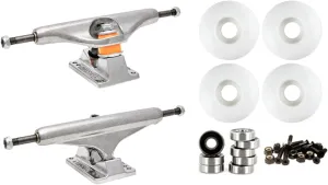 Independent 159 (8.75") Skateboard Trucks 56mm White Wheels and Bearings Combo Package