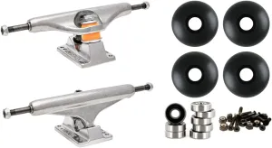 Independent 169 (9.12") Skateboard Trucks 56mm Black Wheels and Bearings Combo Package