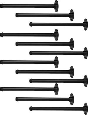 Industrial Pipe Shelf Brackets 12 Pack Floating Shelves L Brackets 12 Inch Black Shelving Bracket Heavy Duty for Wood, Kitchen, Laundry Room, Home Decor Hanger Bedroom