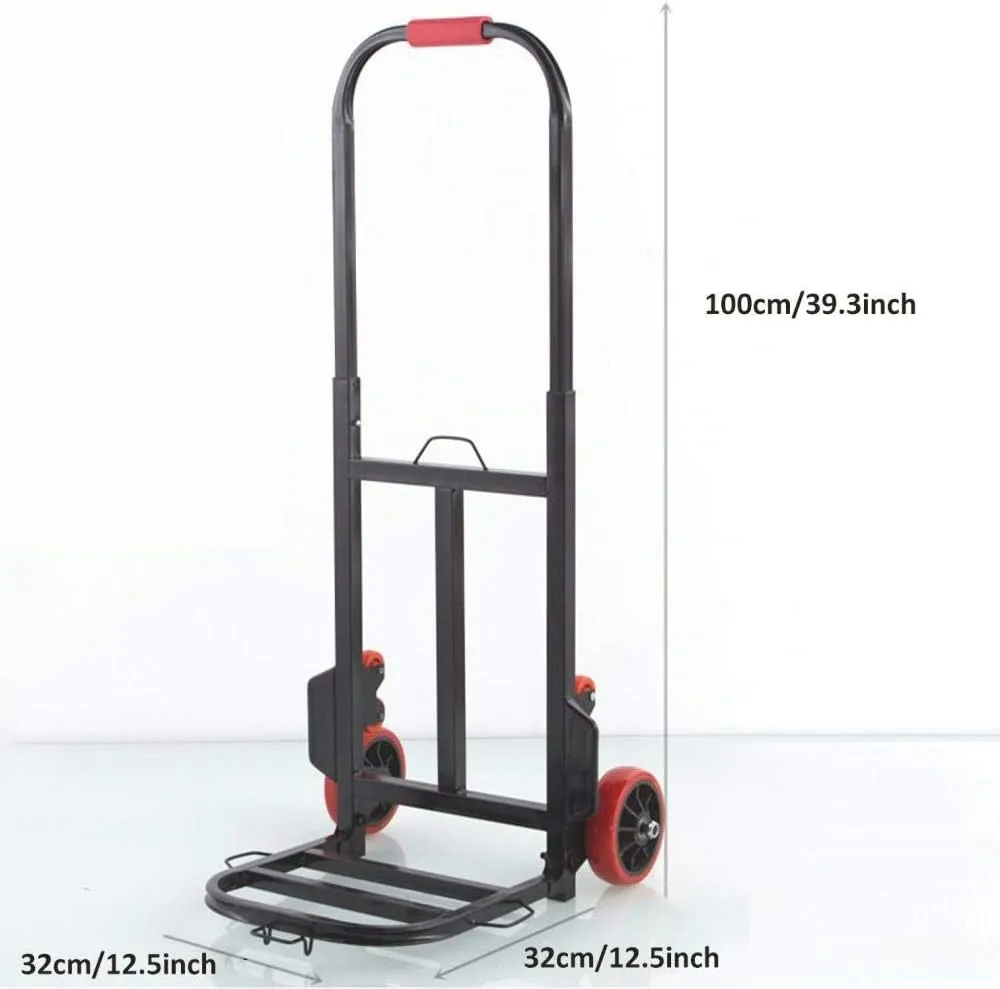 Iron Foldable Collapsable Trolley with Anti Puncture Rubber Wheels and 150 kg Capacity Cool Bag Trolley on Wheels for Luggage, Personal, Travel, Auto, Moving and Office Use (Style #5) (Style #1 )
