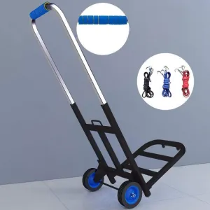 Iron Foldable Collapsable Trolley with Anti Puncture Rubber Wheels and 150 kg Capacity Cool Bag Trolley on Wheels for Luggage, Personal, Travel, Auto, Moving and Office Use (Style #5) (Style #4) (