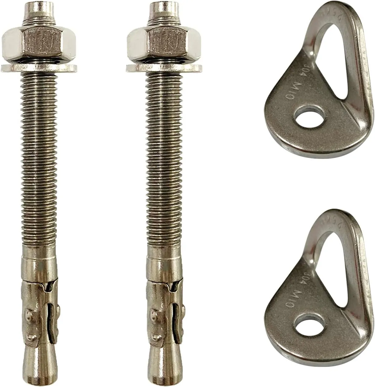 ISOP Climbing Anchor Bolt 2 Set - Expansion Bolt and Hanger FIXE 1 Rock Climbing - Professional Eyebolts for Fire Escape Rope Ladders - Conrete Wall Mounted Anchors