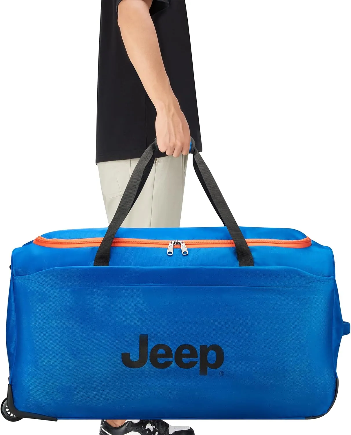 Jeep JS009D Two Wheel Rolling Travel Duffle Bag, Blue, 31 Inch