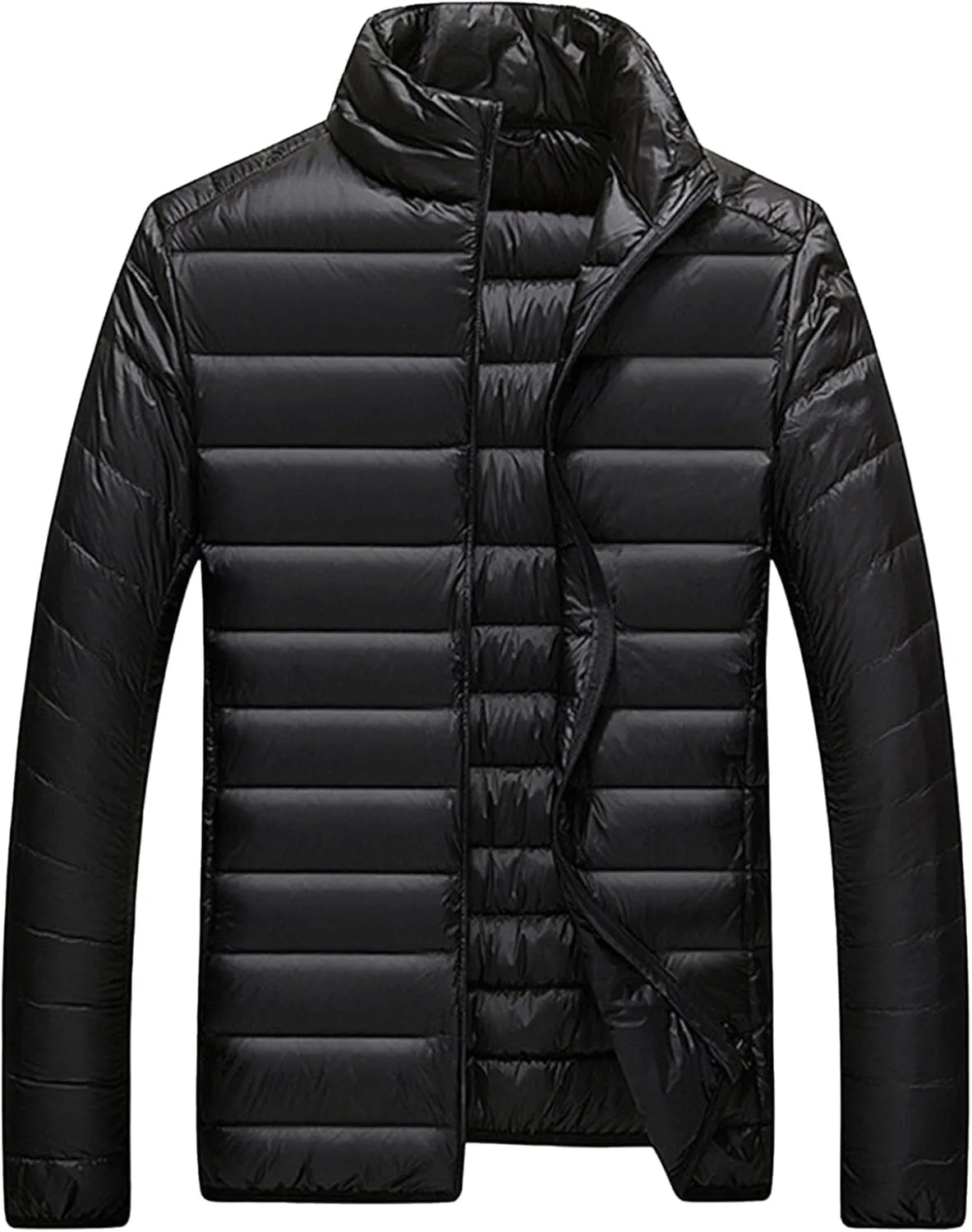 JEsilunmaMY Men's Thermal Sport Cropped Down Jacket Stand Collar Lightweight Packable Puffer Jacket Casual Warm Winter Coats