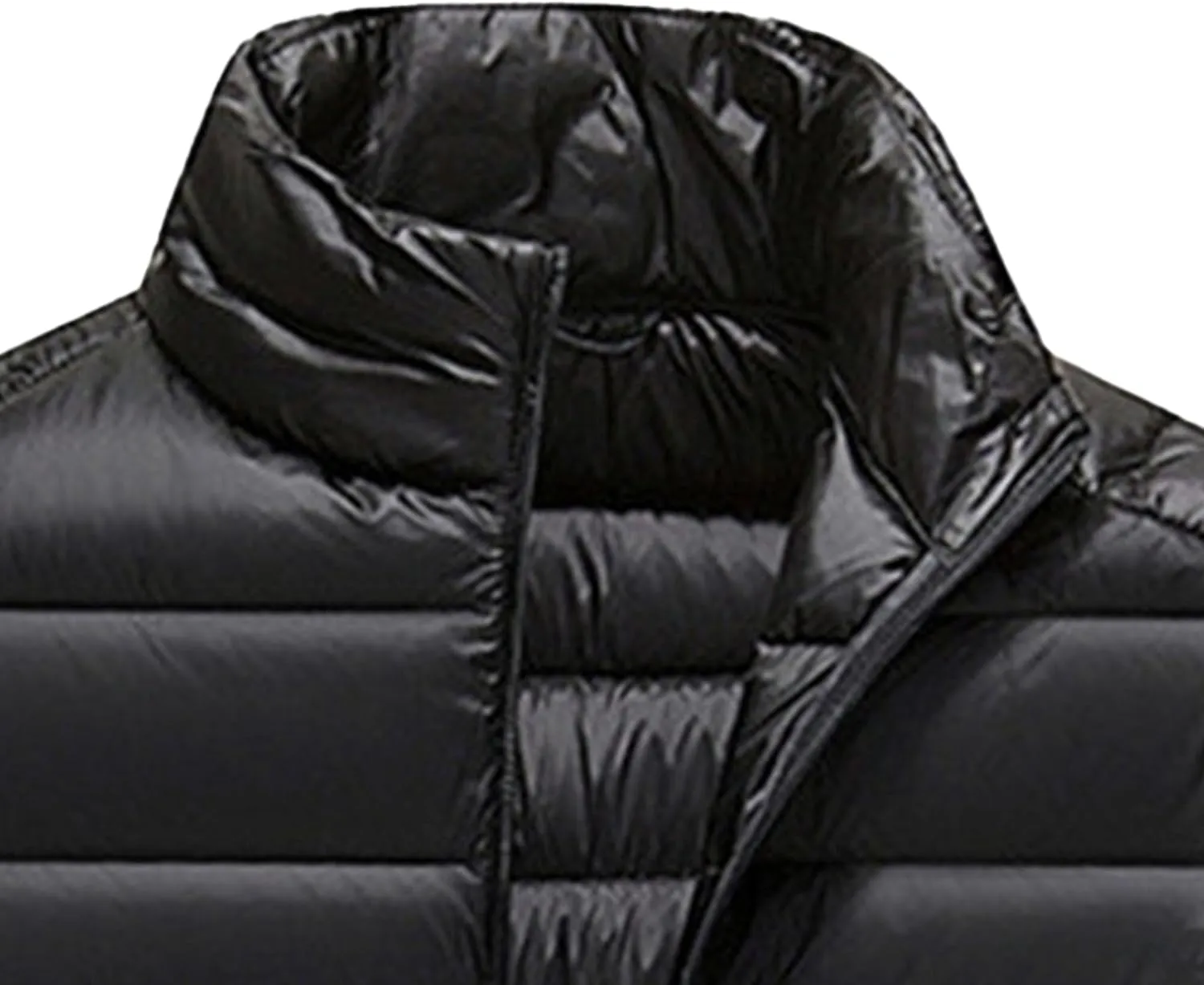 JEsilunmaMY Men's Thermal Sport Cropped Down Jacket Stand Collar Lightweight Packable Puffer Jacket Casual Warm Winter Coats