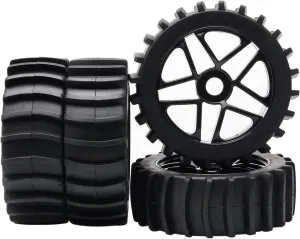 JIUWU 4pcs Beach Desert Snow Tires and Wheels Hex 17mm 1:8 RC Off Road Buggy Baja