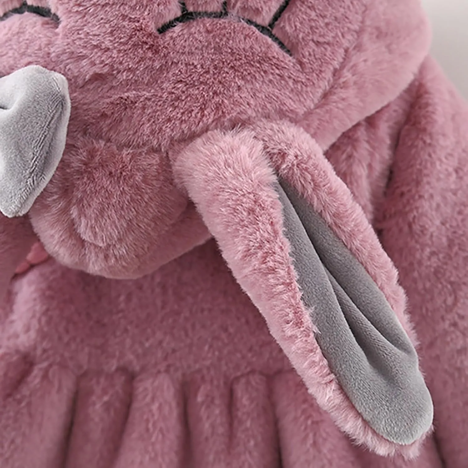 KAGAYD Bbay Girls Winter Fuzzy Coat Toddler Long Sleeve Thicken Wool Warm Windproof Outerwear with Bag