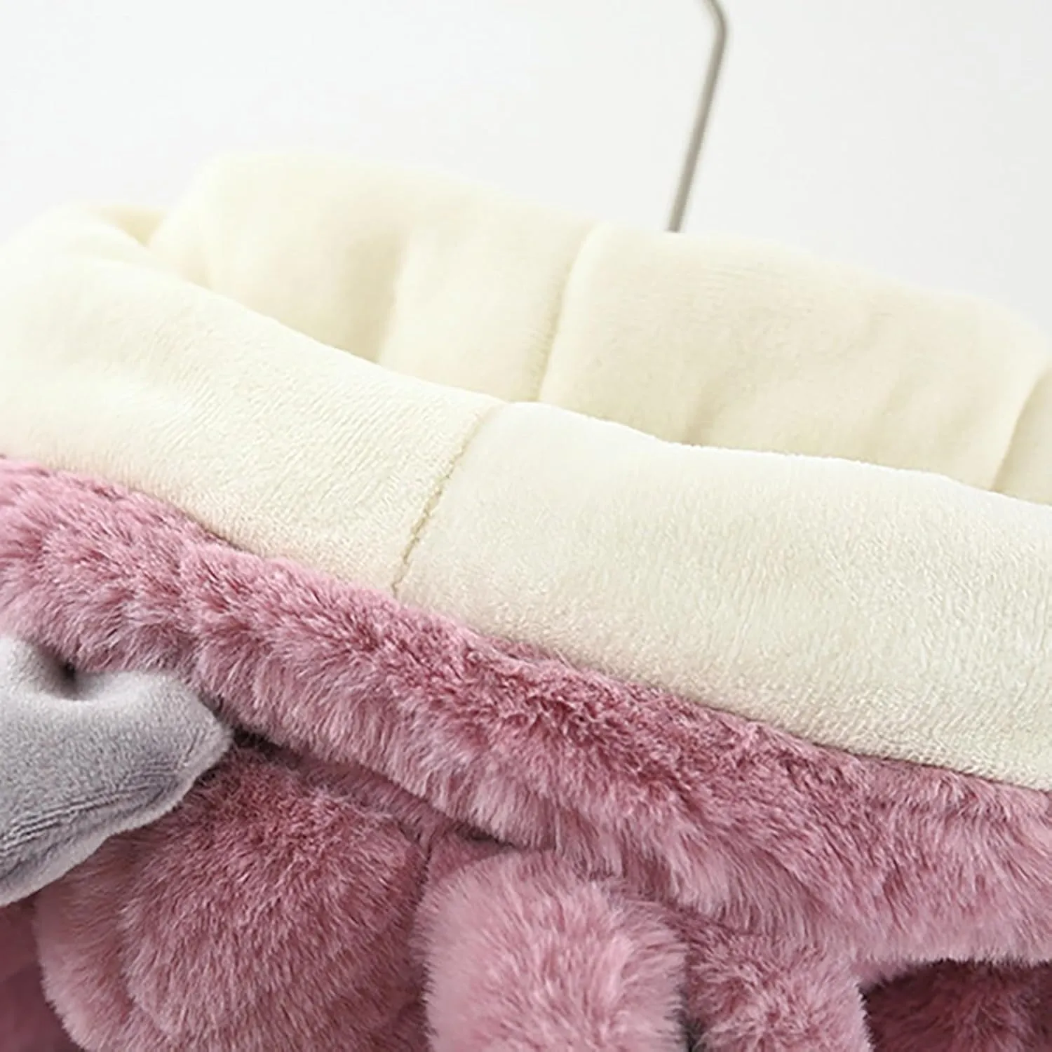 KAGAYD Bbay Girls Winter Fuzzy Coat Toddler Long Sleeve Thicken Wool Warm Windproof Outerwear with Bag