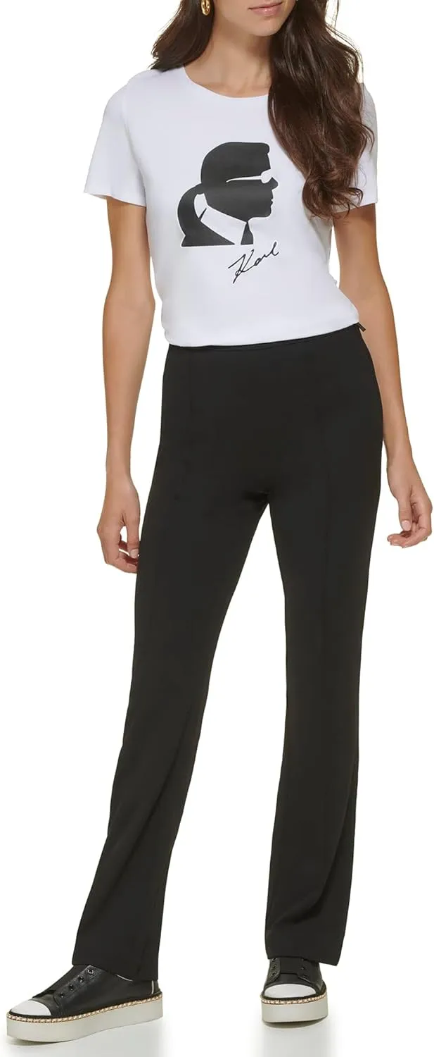 KARL LAGERFELD PARIS Women's Cool Compression Skinny High Waisted Pant