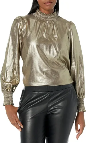 KARL LAGERFELD PARIS Women's Everyday Long Sleeve Woven Top