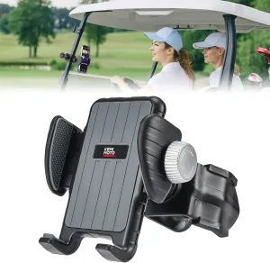 KEMIMOTO Golf Cart Phone Mount Versatile and Sturdy, Fits Square and Round Tubes 0.25-1.25inch 360-Degree Adjustable Anti Vibration Universal Phone Holder Suitable for iPhone, Galaxy, Pixel
