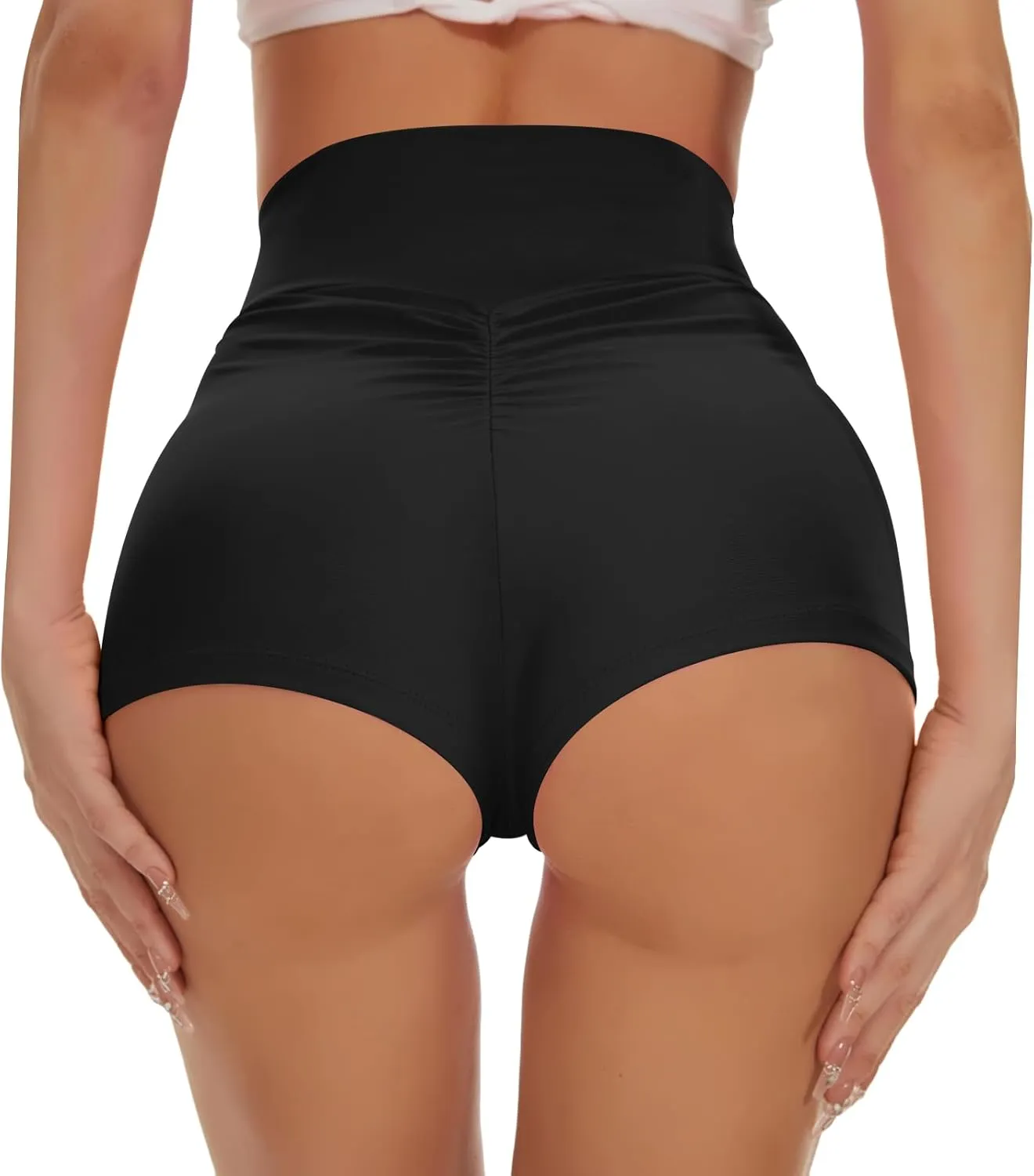 Kepblom Yoga Booty Shorts Women - Spandex Butt Lifting Gym Workout Shorts High Waisted Hot Dance Pants