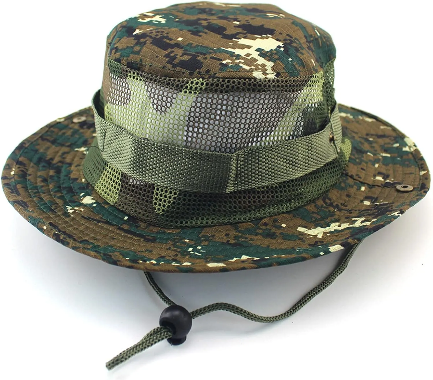 KIAZHAO Bucket Hat Outdoor Army Camouflage Military Camouflage Mesh Bucket Hats Hunting Hiking Fishing Climbing Cap