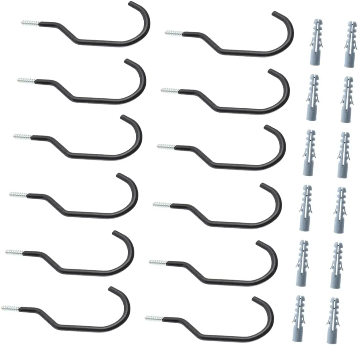 KICHOUSE 12pcs Bike Storage Hooks Heavy Duty Bike Hanger with Pe Bolts for Garage Home Kitchen Bathroom
