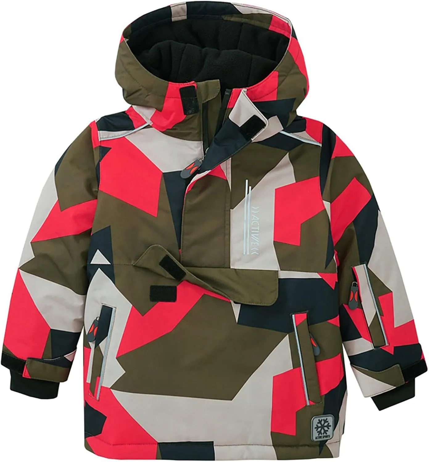 Kid's Ski Jacket 𝗪aterproof Coat Boys Girls Warm Fleece Snowboarding Jackets with Hood Winter Snow