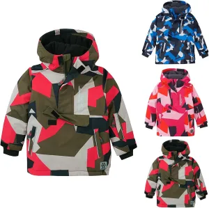Kid's Ski Jacket 𝗪aterproof Coat Boys Girls Warm Fleece Snowboarding Jackets with Hood Winter Snow