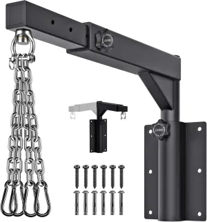 Kipika Heavy Bag Hanger Wall Mount Punching, Rotatable Heavy Duty Boxing Bag Bracket for Home Gym Indoor, Adjustable Length for Kickboxing Bag, Muay Thai Bag,Speed Bag