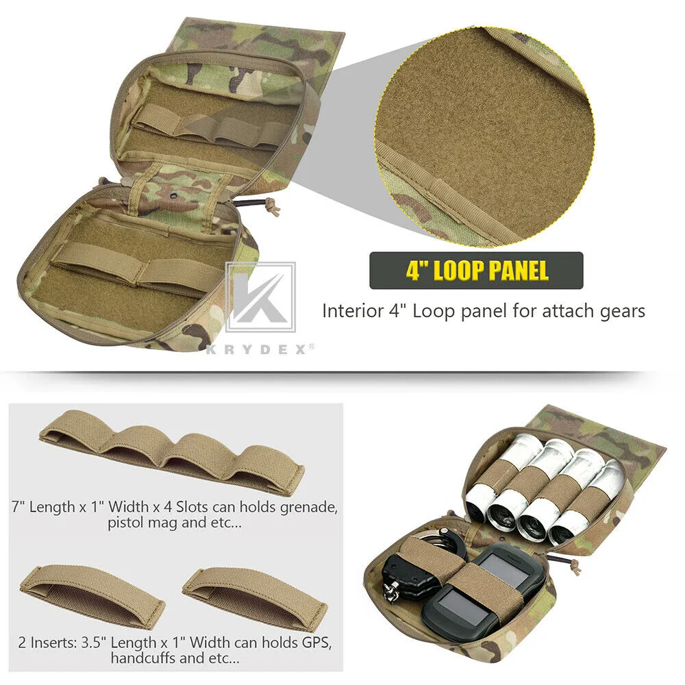 KRYDEX Multi Mission Hanger Pouch Dangler Pouch Expansion Fanny Pack Storage Tool Organizer Bag With Insert for Armor Plate Carrier Vest