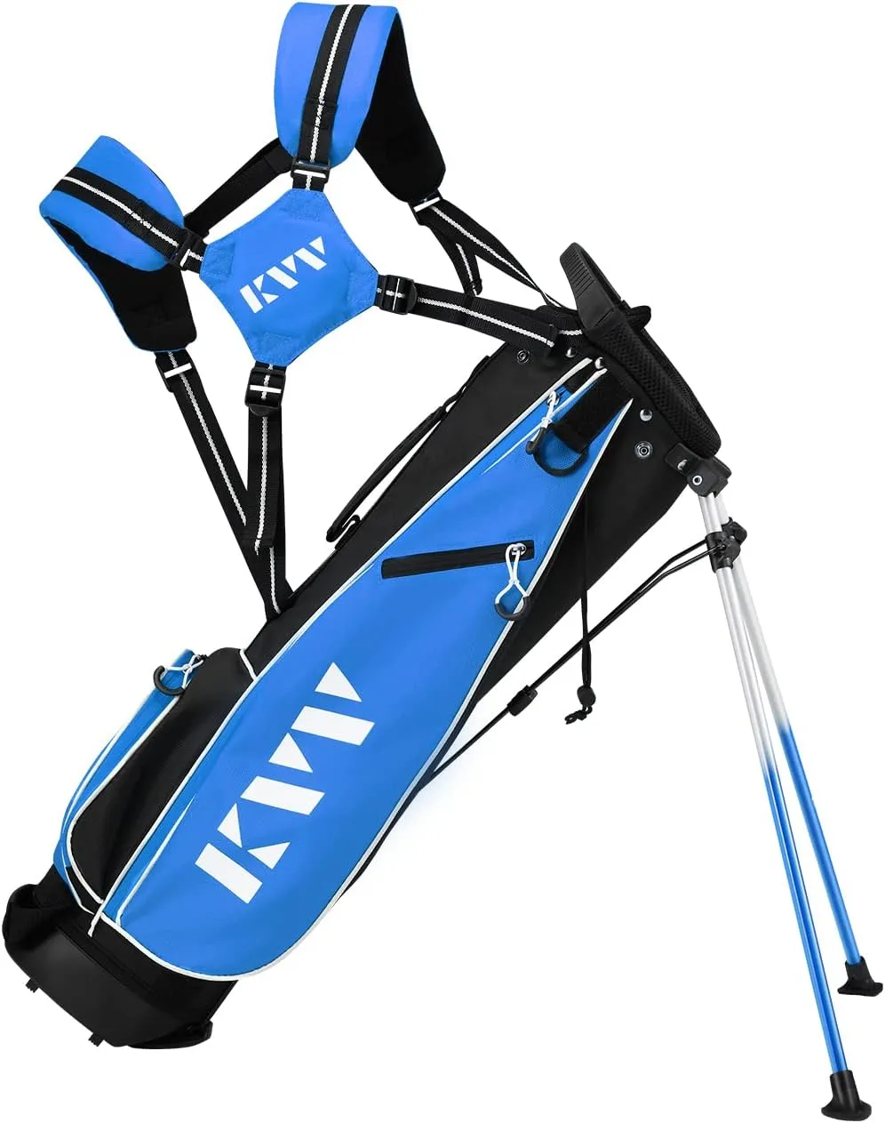 KVV Junior Complete Golf Club Set for Kids/Children Right Hand, Includes Oversize Driver, Irons, Putter, Head Cover, Portable Golf Stand Bag