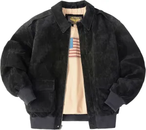 Landing Leathers Men Air Force A-2 Suede Leather Flight Bomber Jacket (Also available in Big & Tall)