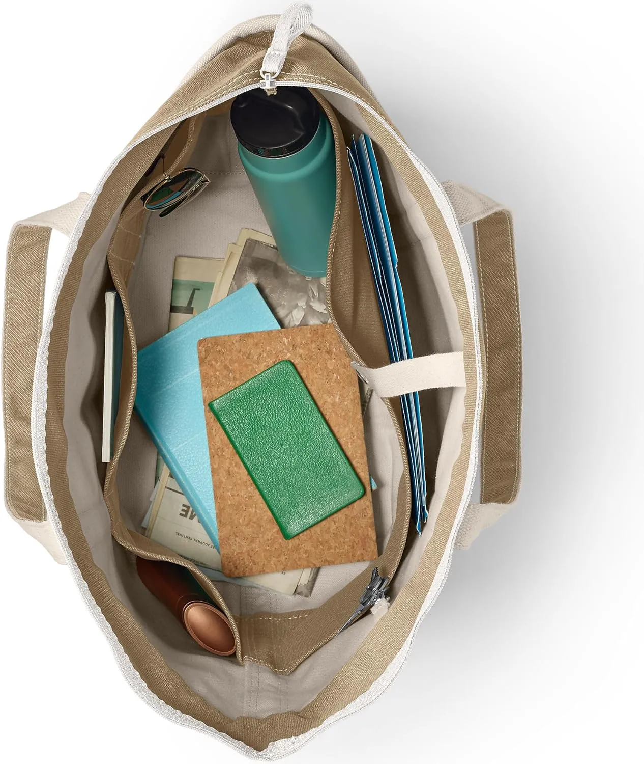 Lands' End Zip Top Canvas Tote Bag