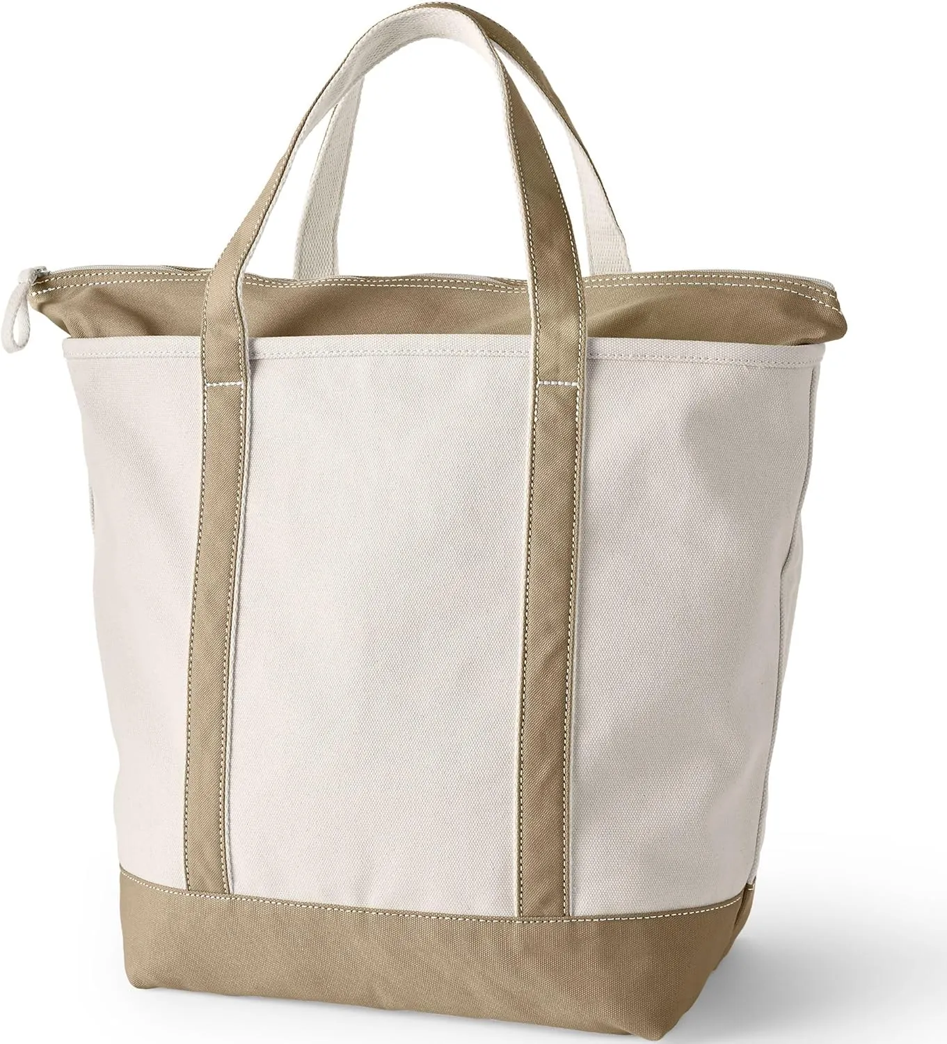 Lands' End Zip Top Canvas Tote Bag
