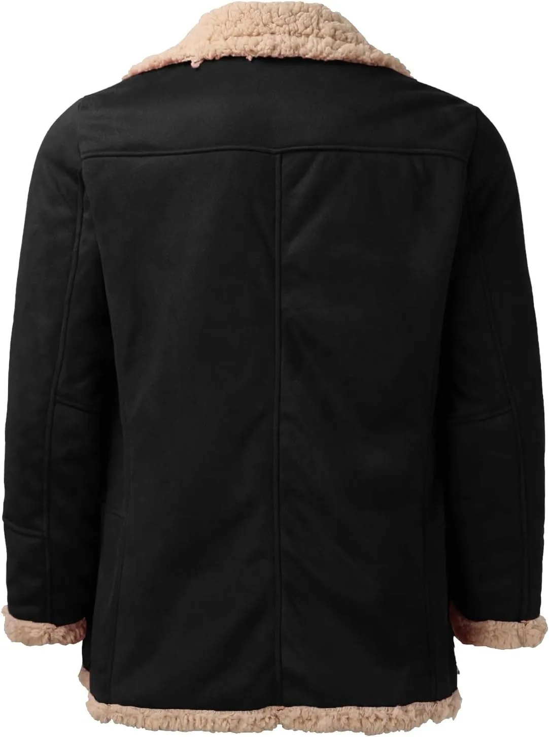 LCMTWX Mens Winter Coats Outerwear Single-breasted Solid Color Lapel Long Sleeve Coat Cardigan Plush Long Coat Mens Coats