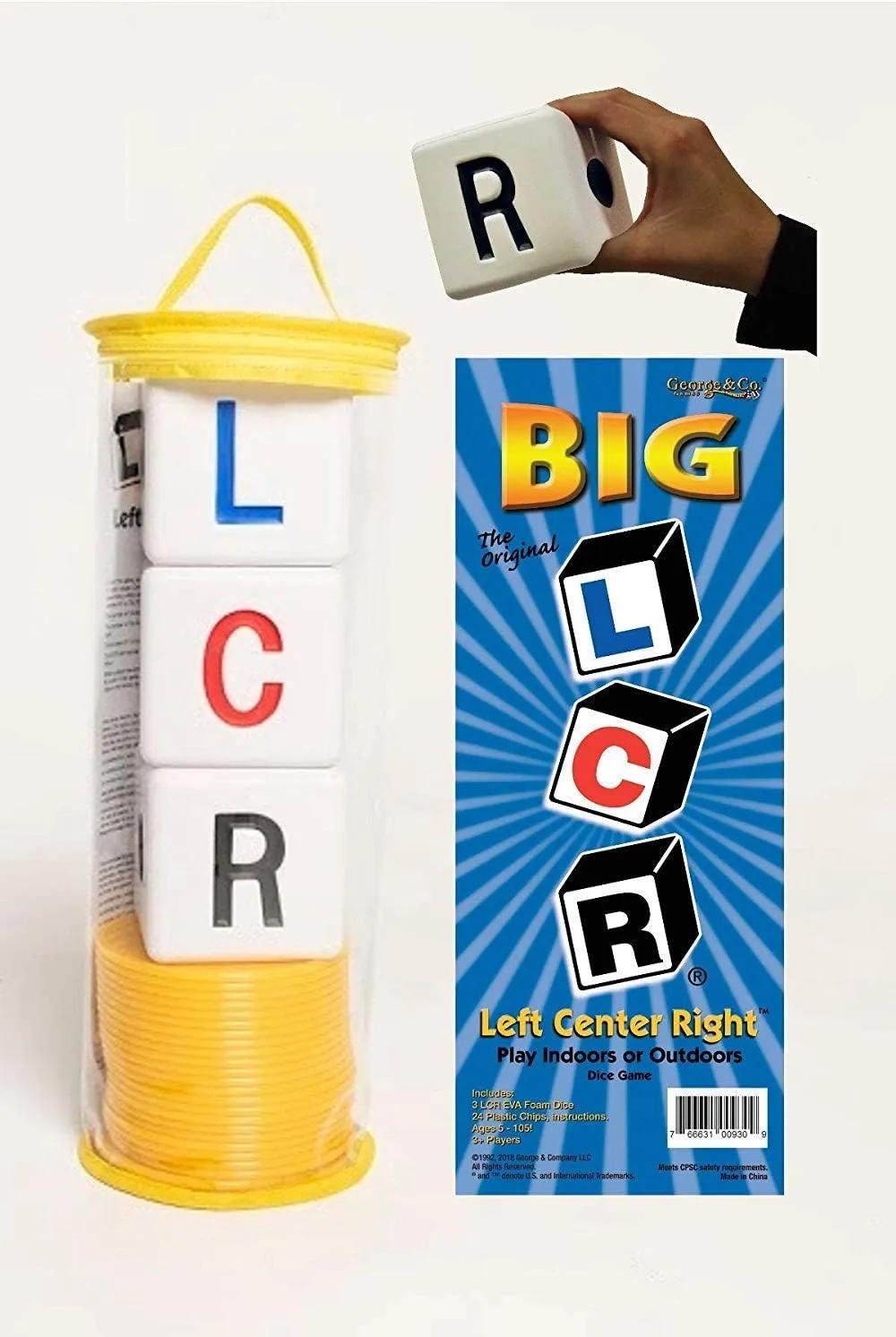 LCR Big Left Center Right™ Dice Game - Zip Bag (Yellow)