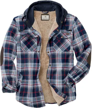 Legendary Whitetails Men's Camp Night Berber Lined Hooded Flannel Shirt Jacket