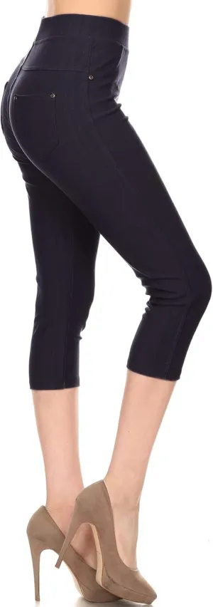 Leggings Depot Women's Cotton Blend Stretch Pull-on Jeggings Casual Pants with Pockets (Available in Plus Size)