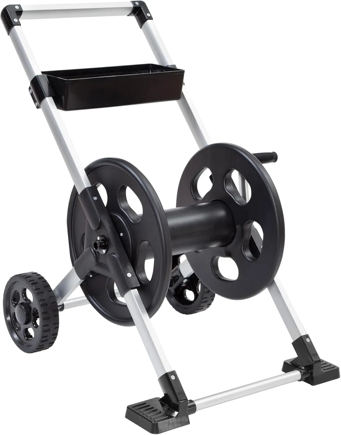 Liberty Garden 304 Explorer Two Wheel Hose Reel Cart, Aluminum, Holds 250-feet of 5/8" Hose