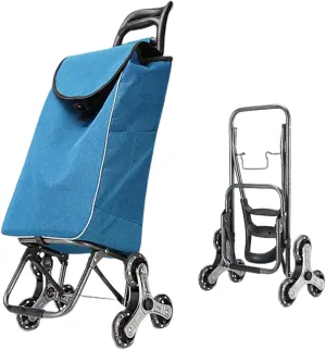 Lightweight Shopping Trolley 40 Litre 6 Wheels Strong Foldable Fashion Folding Push/Pull Easy Storage Grocery Trolley for Stair Climbing