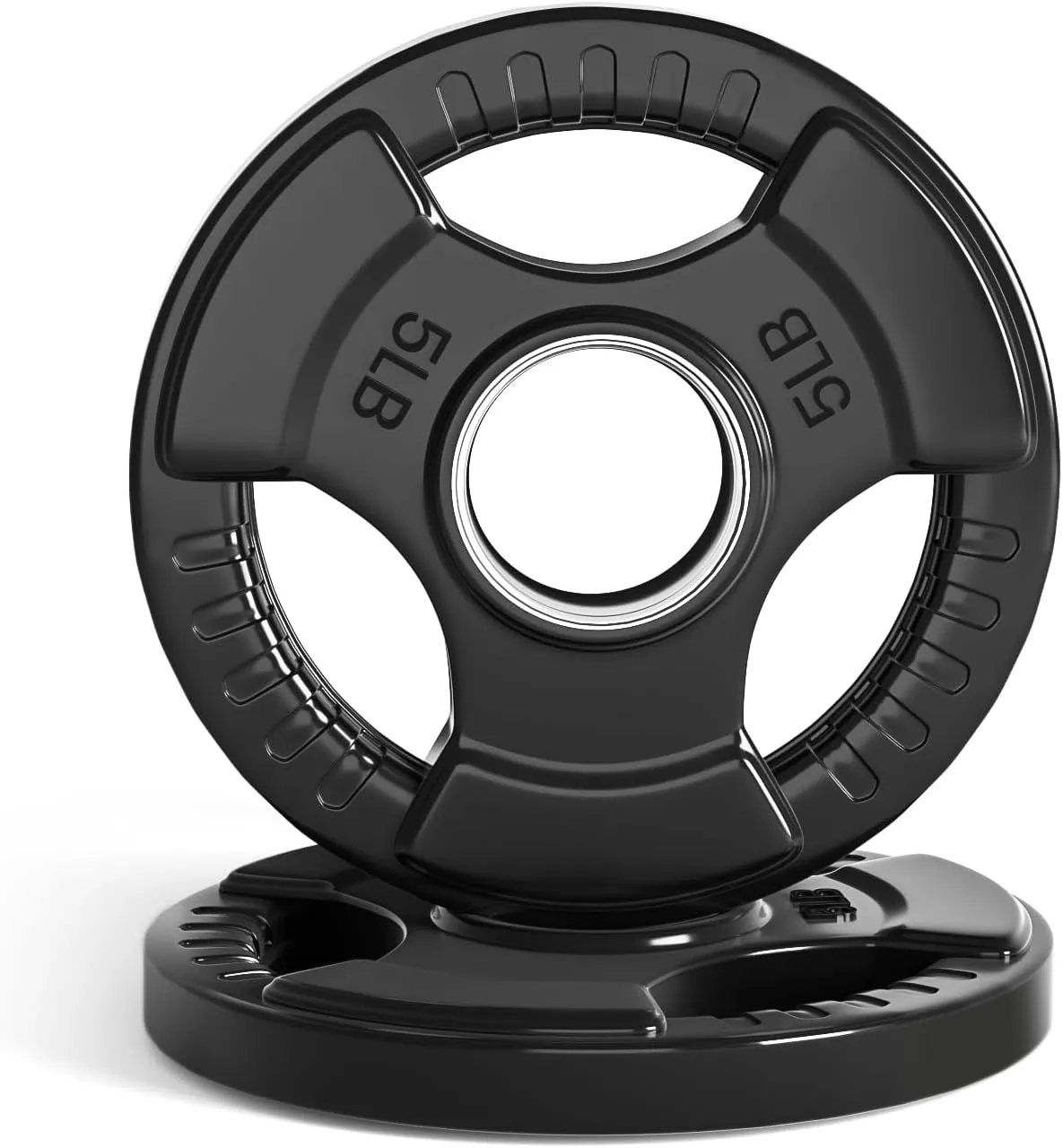 LIONSCOOL 2-Inch Rubber Olympic Grip Weight Plates for Strength Training, Weightlifting, Solid Cast Iron Plate for Barbell in Single/Pair/Set for Home & Gym (2.5-45LB), One Year Warranty