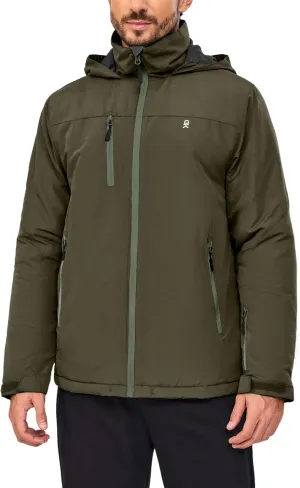 Little Donkey Andy Men's Lightweight Winter Jacket Hooded Windproof Warm Insulated Jacket for Ski Hiking