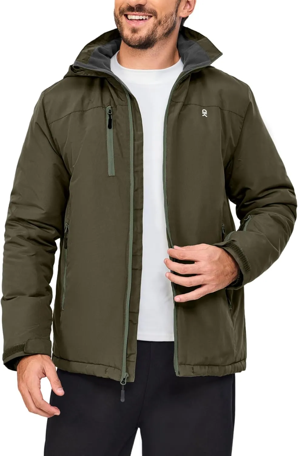 Little Donkey Andy Men's Lightweight Winter Jacket Hooded Windproof Warm Insulated Jacket for Ski Hiking
