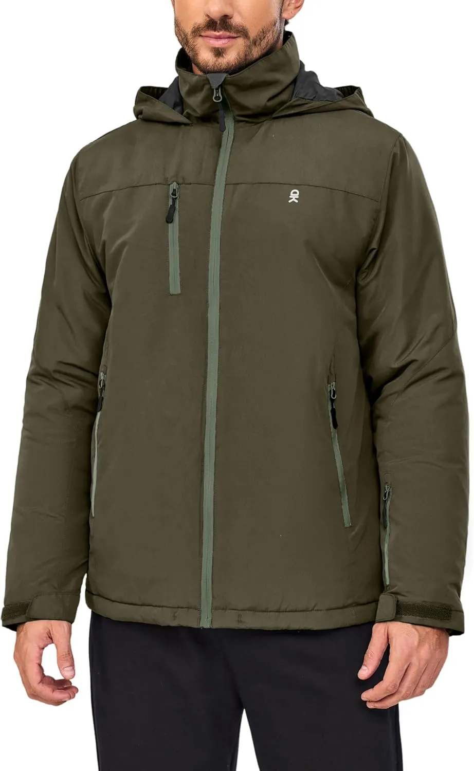 Little Donkey Andy Men's Lightweight Winter Jacket Hooded Windproof Warm Insulated Jacket for Ski Hiking