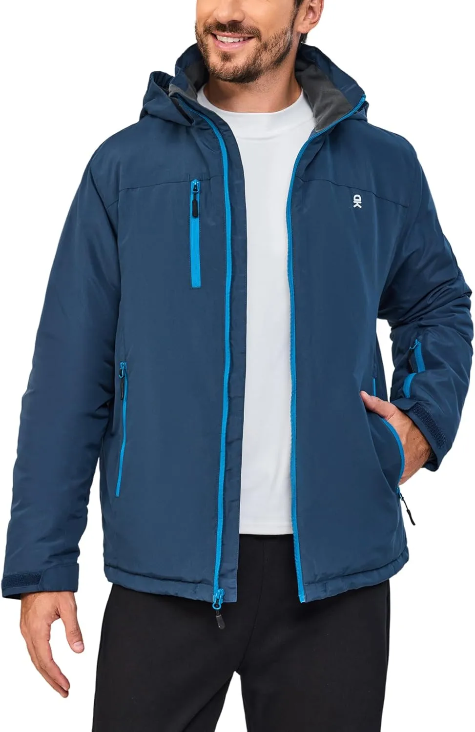 Little Donkey Andy Men's Lightweight Winter Jacket Hooded Windproof Warm Insulated Jacket for Ski Hiking