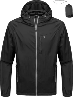 Little Donkey Andy Men's Packable Lightweight Hooded Jacket Windproof Windbreaker with Recycled Insulation