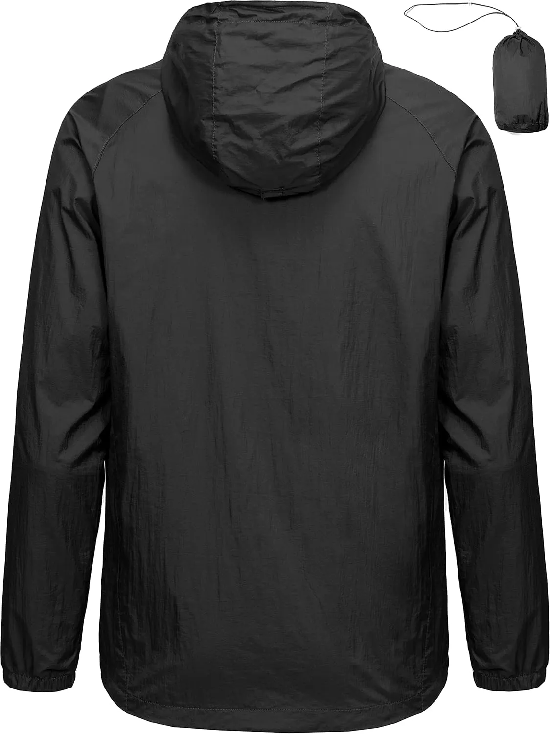 Little Donkey Andy Men's Packable Lightweight Hooded Jacket Windproof Windbreaker with Recycled Insulation