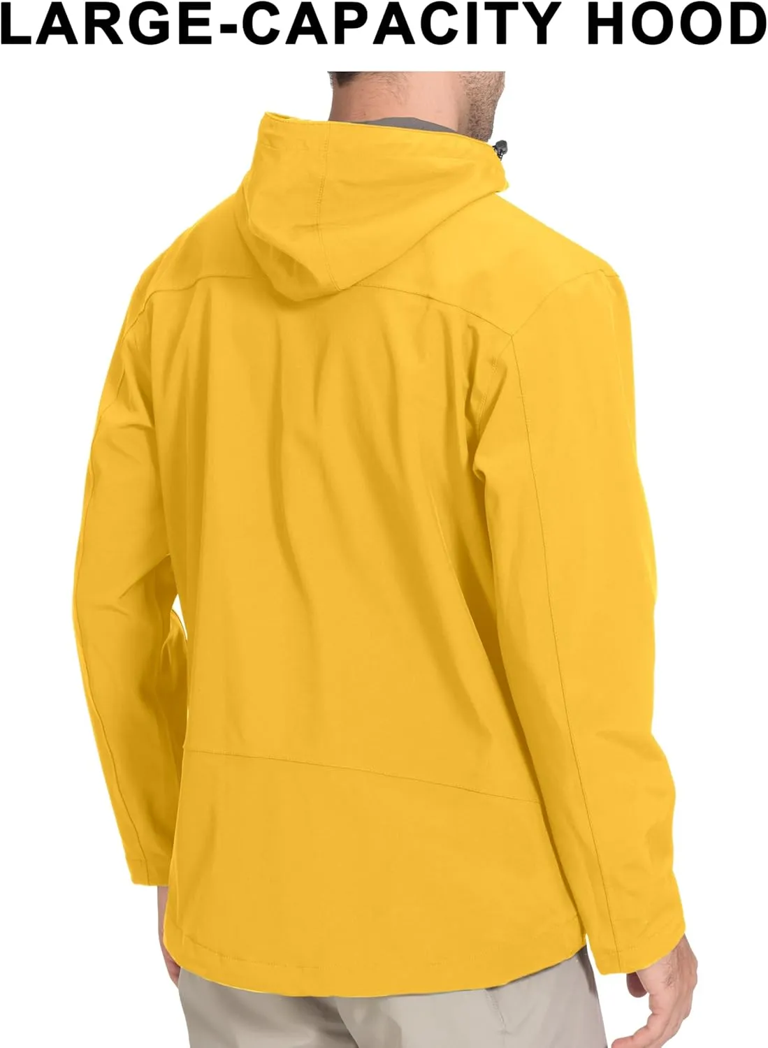 Little Donkey Andy Men's Rain Hiking Jackets Waterproof Windproof Breathable Shell Coats Travel Fishing