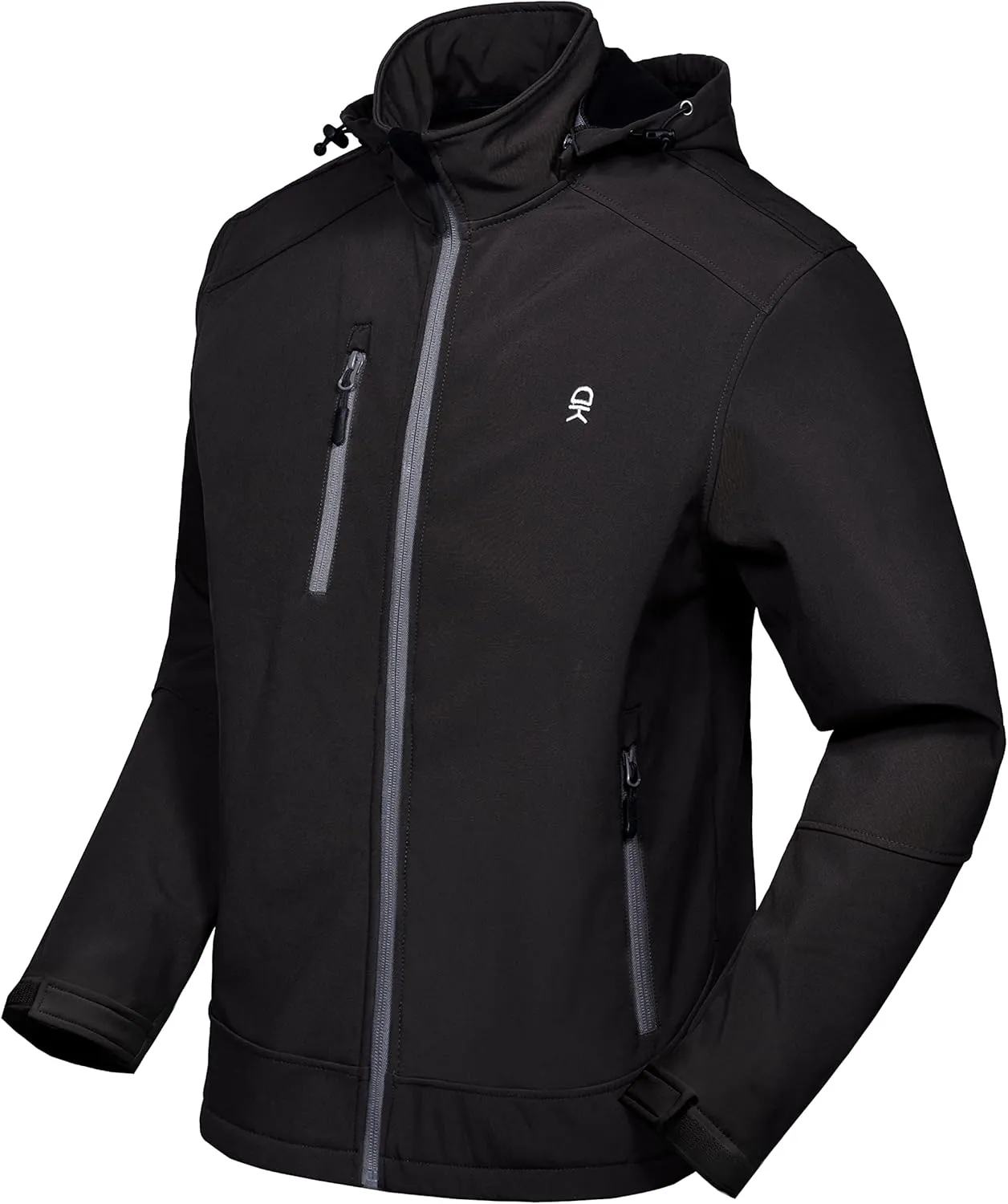Little Donkey Andy Men’s Softshell Jacket with Removable Hood, Fleece Lined