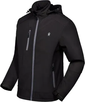Little Donkey Andy Men’s Softshell Jacket with Removable Hood, Fleece Lined