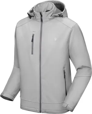 Little Donkey Andy Men’s Softshell Jacket with Removable Hood, Fleece Lined