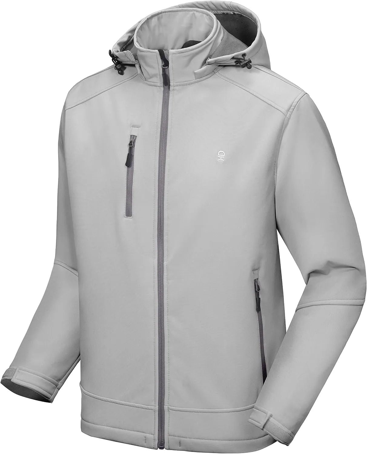 Little Donkey Andy Men’s Softshell Jacket with Removable Hood, Fleece Lined