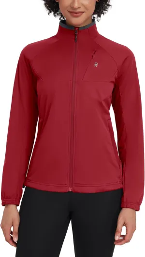 Little Donkey Andy Women’s Lightweight Softshell Jacket for Running Cycling, Water Repellent Windbreaker with Zipper Pockets