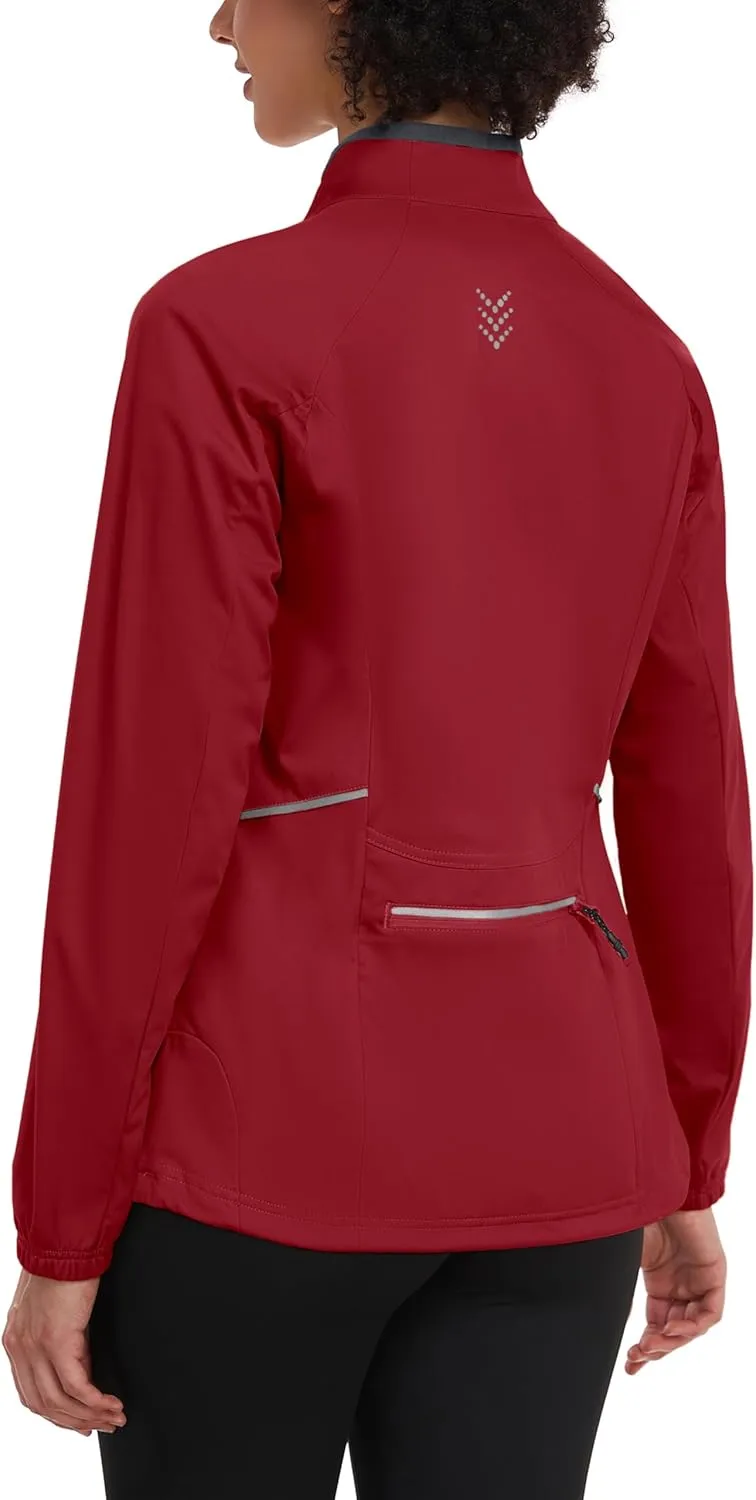 Little Donkey Andy Women’s Lightweight Softshell Jacket for Running Cycling, Water Repellent Windbreaker with Zipper Pockets