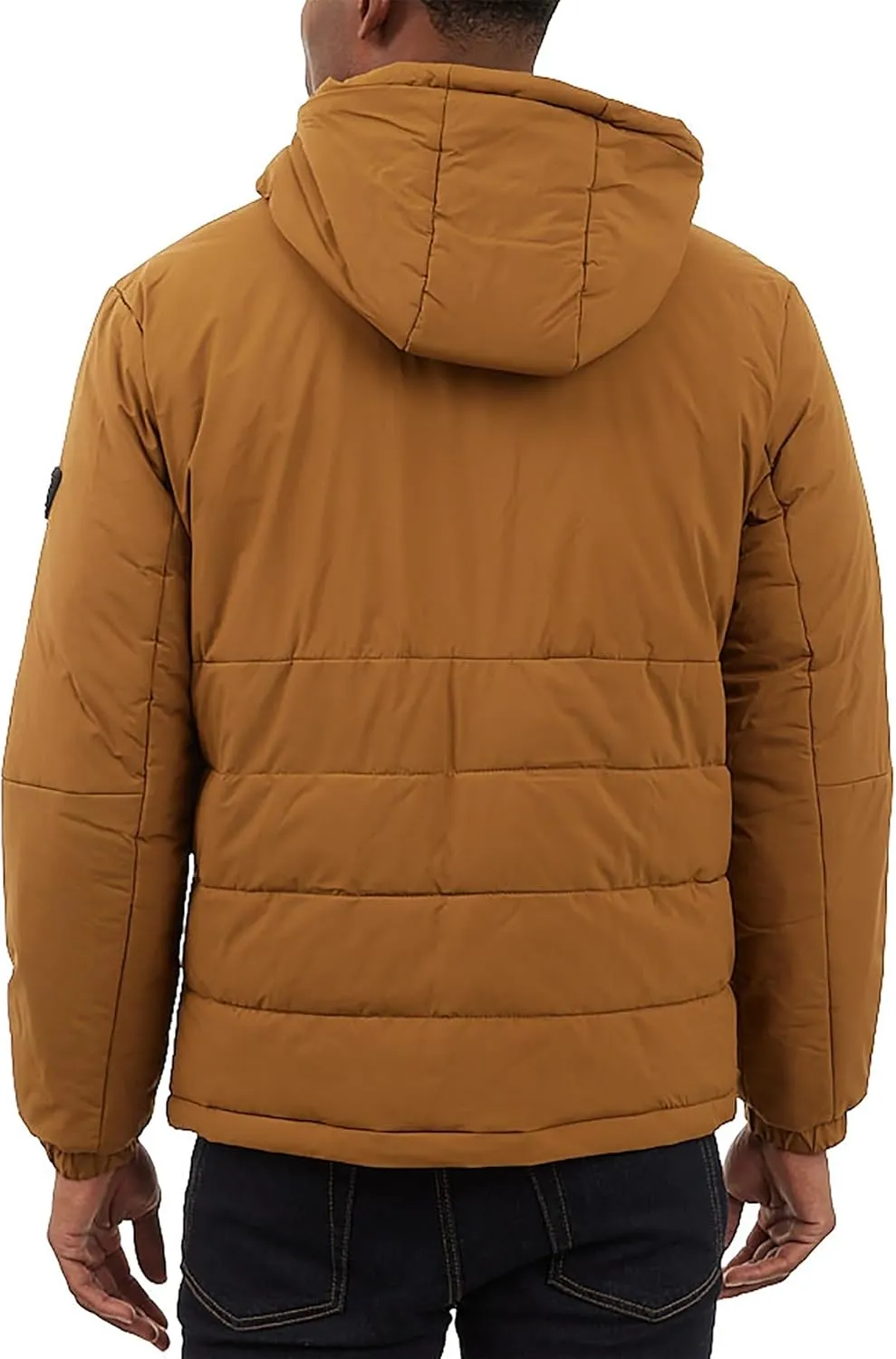 LONDON FOG Men's Stretch Hooded Puffer
