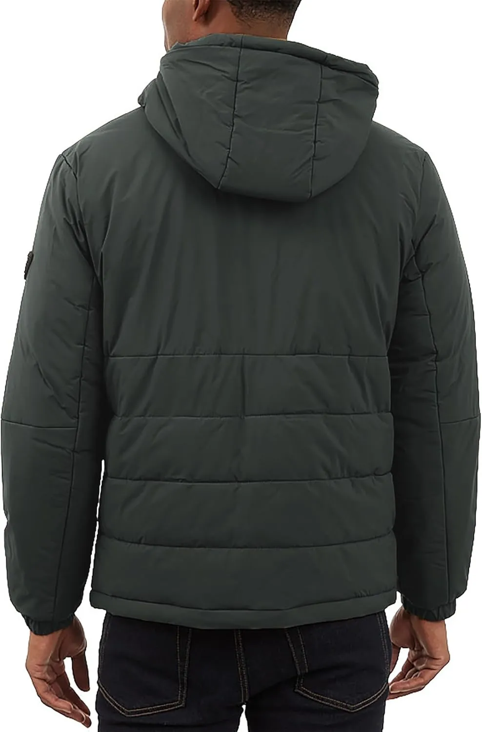 LONDON FOG Men's Stretch Hooded Puffer