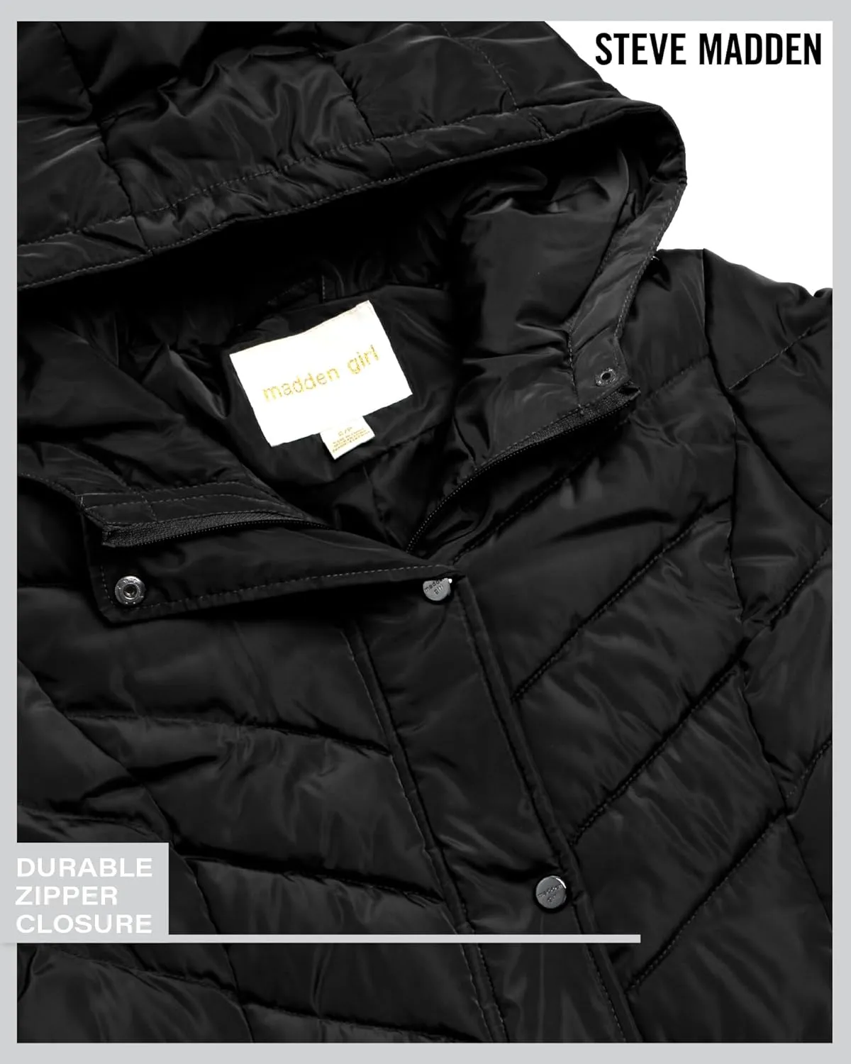 Madden Girl Women's Maxi Puffer Jacket - Long Quilted Puffer Coat (Sizes: S-3X)
